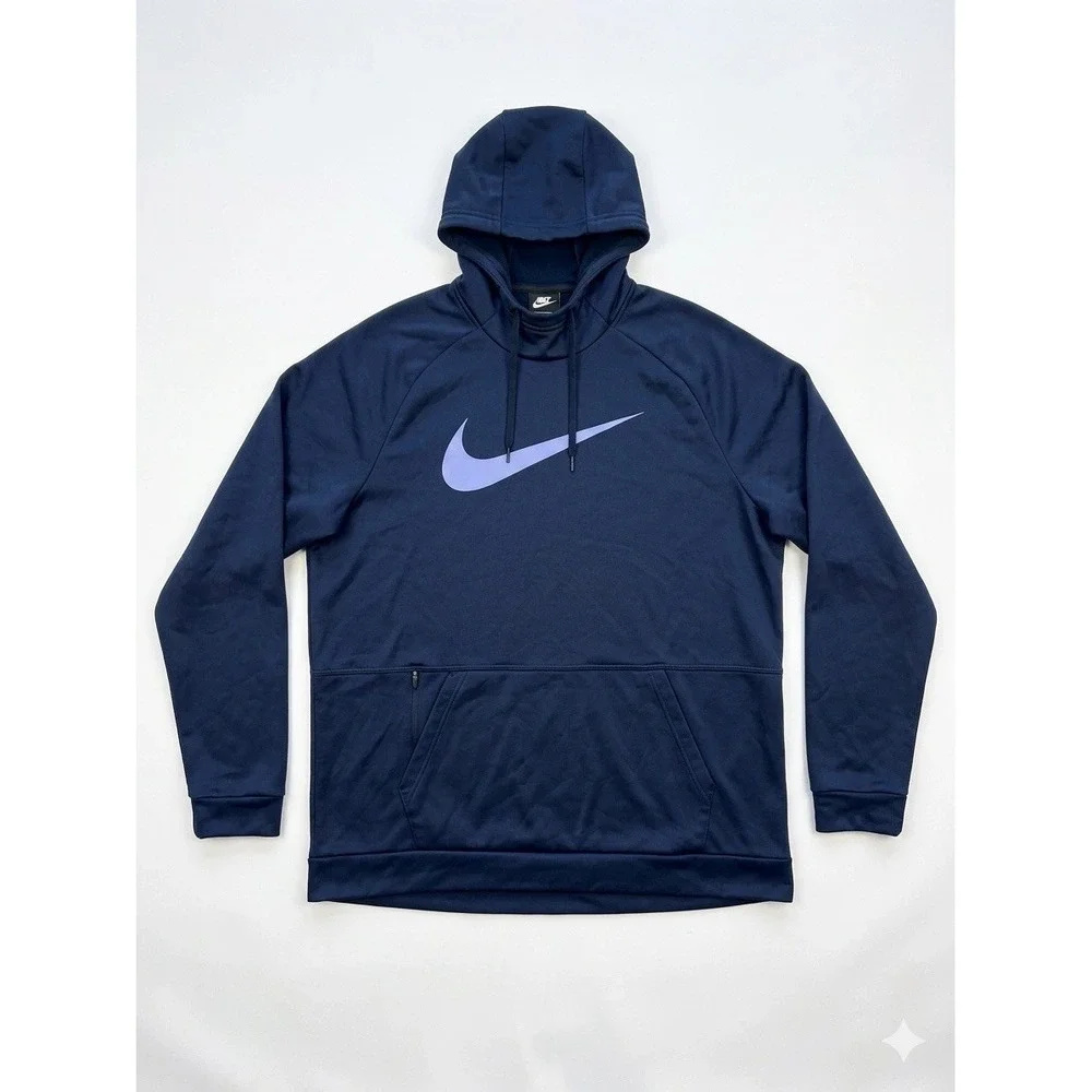 Nike Pullover Mens Blue Size XXL(T) Therma-FIT Two-Toned Logo Comfy CU6238-452